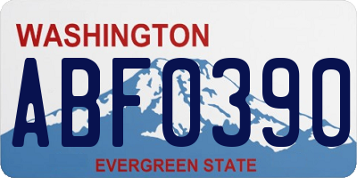 WA license plate ABF0390
