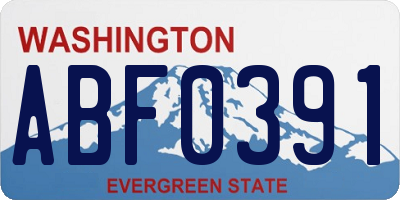 WA license plate ABF0391