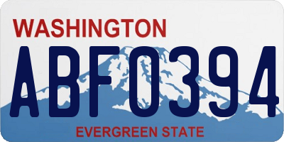 WA license plate ABF0394