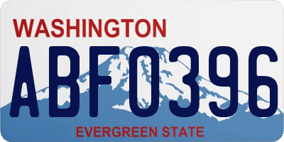 WA license plate ABF0396