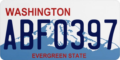 WA license plate ABF0397