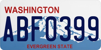 WA license plate ABF0399