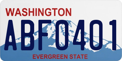 WA license plate ABF0401