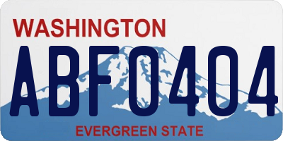 WA license plate ABF0404