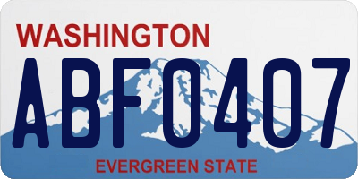 WA license plate ABF0407
