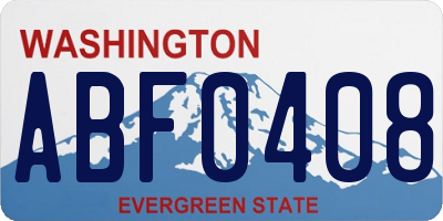 WA license plate ABF0408