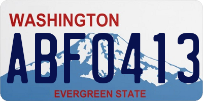 WA license plate ABF0413