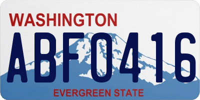 WA license plate ABF0416