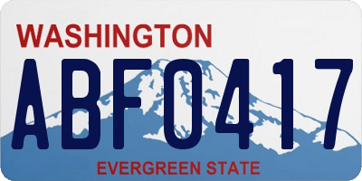 WA license plate ABF0417