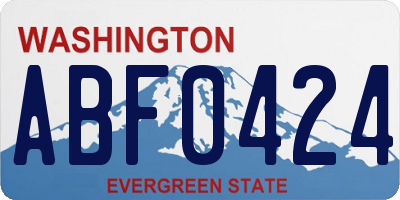 WA license plate ABF0424