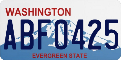 WA license plate ABF0425