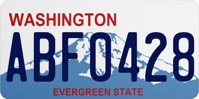 WA license plate ABF0428