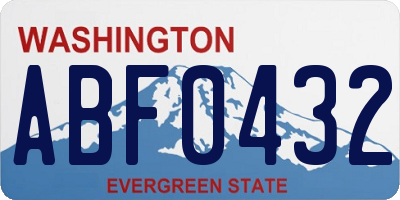 WA license plate ABF0432