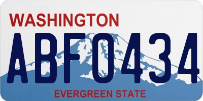 WA license plate ABF0434