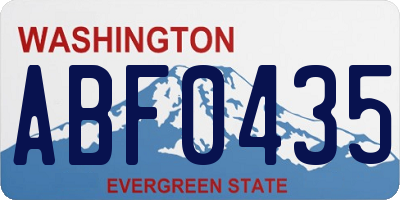 WA license plate ABF0435