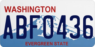 WA license plate ABF0436