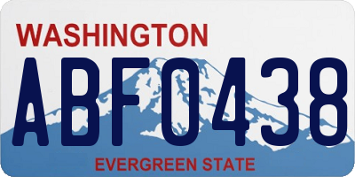 WA license plate ABF0438