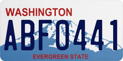 WA license plate ABF0441