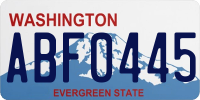 WA license plate ABF0445