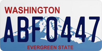 WA license plate ABF0447