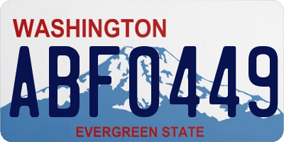WA license plate ABF0449