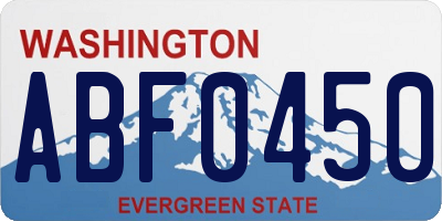 WA license plate ABF0450