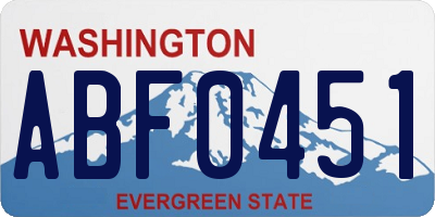 WA license plate ABF0451