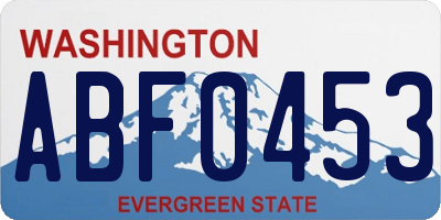 WA license plate ABF0453