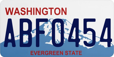WA license plate ABF0454