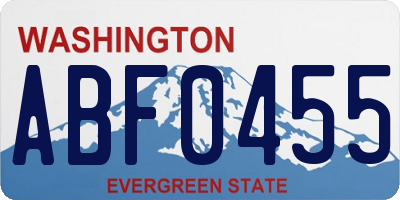 WA license plate ABF0455