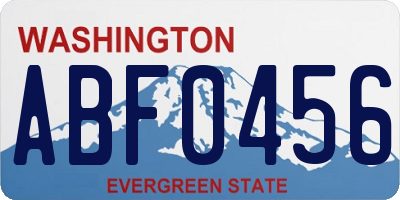 WA license plate ABF0456