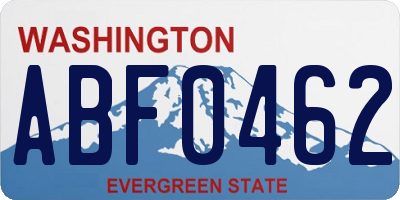 WA license plate ABF0462