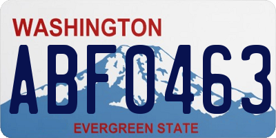 WA license plate ABF0463