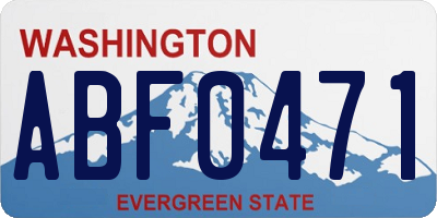 WA license plate ABF0471