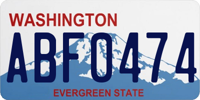 WA license plate ABF0474