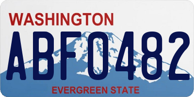WA license plate ABF0482