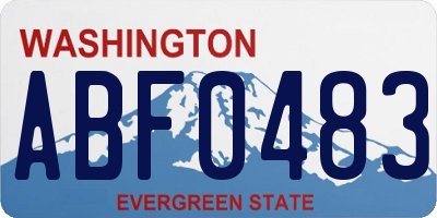 WA license plate ABF0483