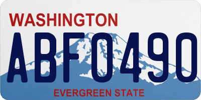 WA license plate ABF0490