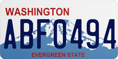 WA license plate ABF0494