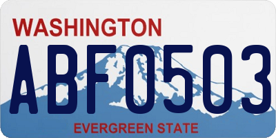 WA license plate ABF0503