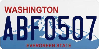WA license plate ABF0507