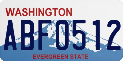 WA license plate ABF0512