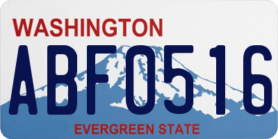 WA license plate ABF0516