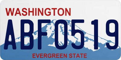 WA license plate ABF0519