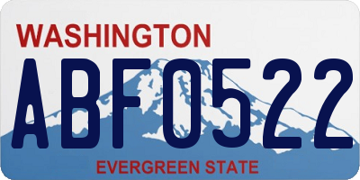 WA license plate ABF0522
