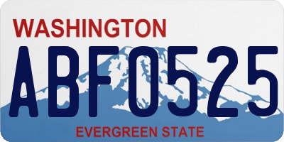 WA license plate ABF0525