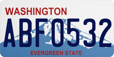 WA license plate ABF0532