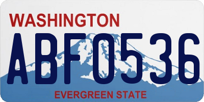 WA license plate ABF0536