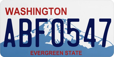 WA license plate ABF0547