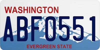 WA license plate ABF0551